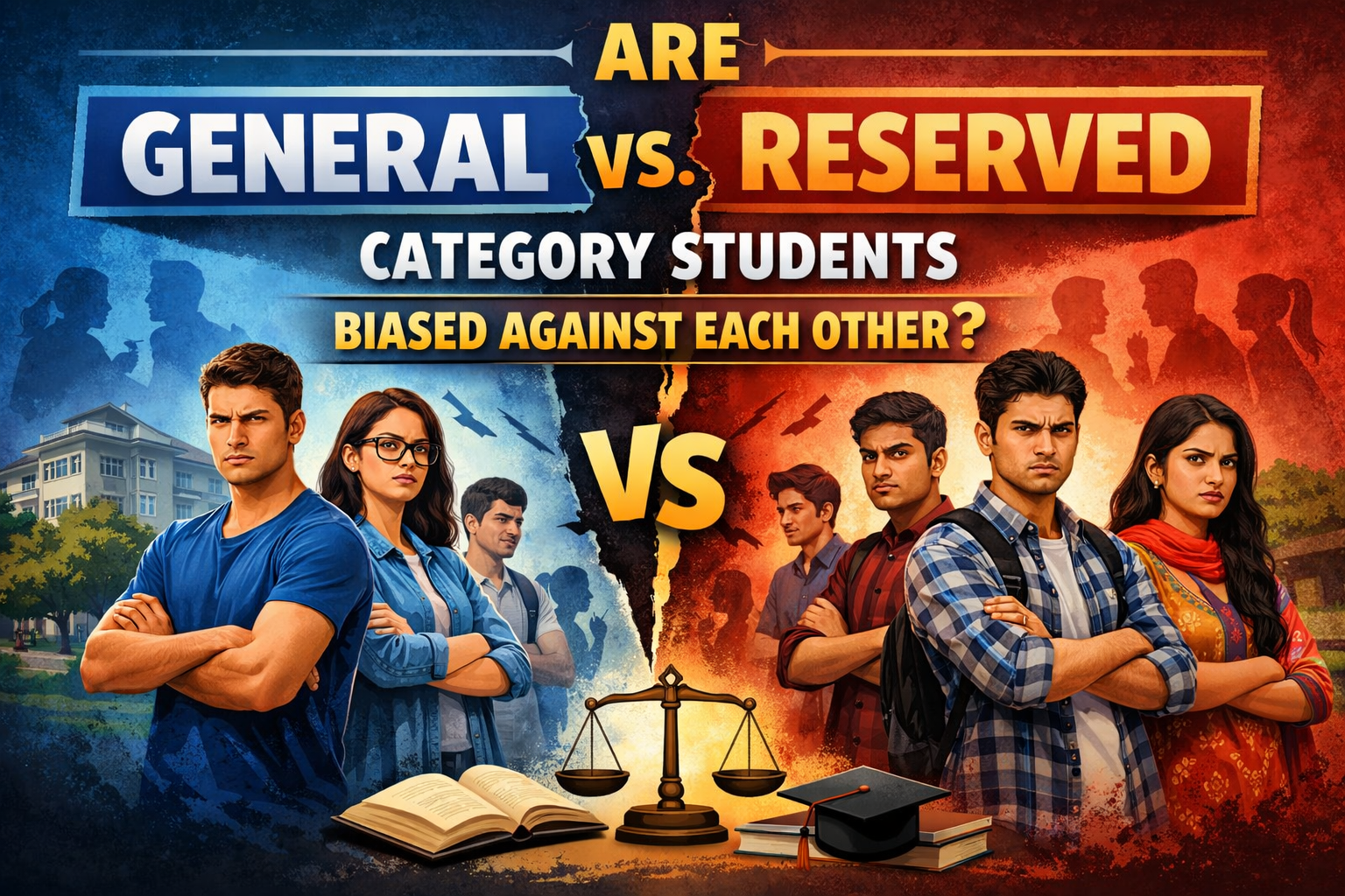 Are students from the General versus Reserved category biased against each other?